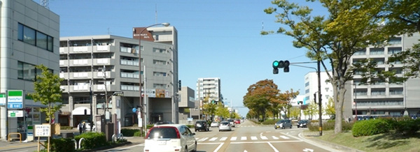 金沢駅西合同庁舎の交差点まで走ります。